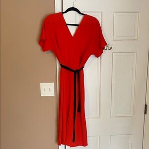 Topshop Red Dress with Black Belt